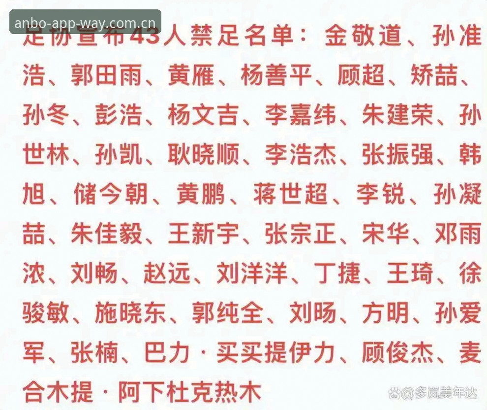 17人终身禁足、48人五年：安博体育平台拆解足协第3批名单的4个革新信号